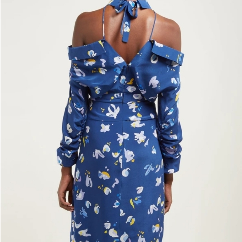 altuzarra floral blue dress size 40=8